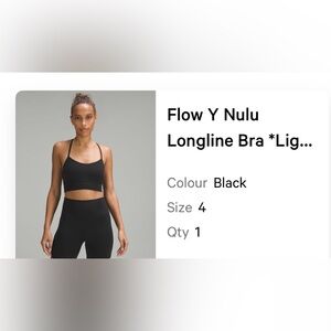lululemon athletica Flow Y Nulu Longline Bra - Black